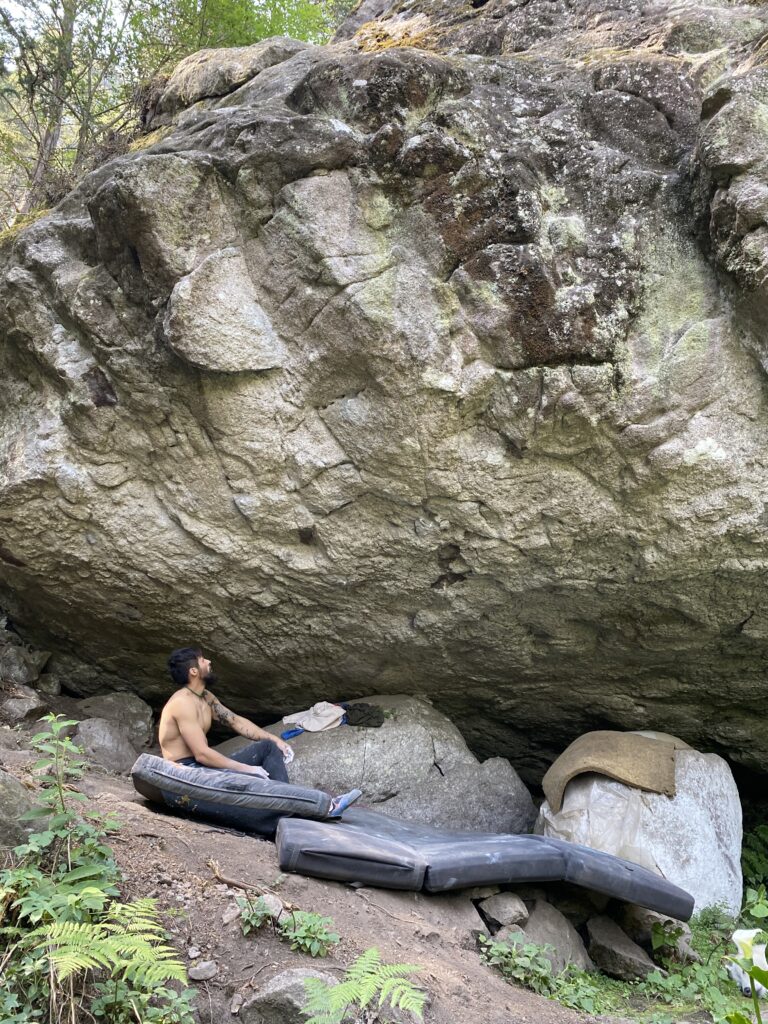 Chris bouldering