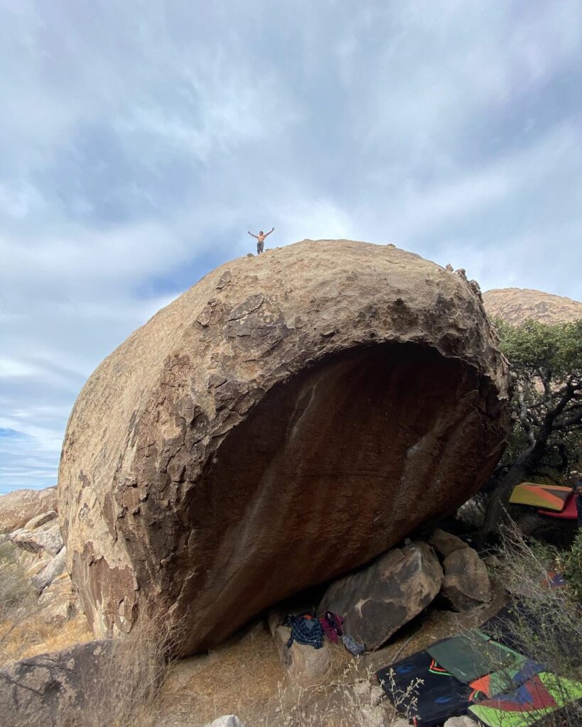 Chris bouldering